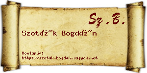 Szoták Bogdán névjegykártya